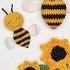 Вязаная крючком брошка пчёлка Crochet Brooch Bee