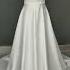 A Line Satin Off The Shoulder Ivory Wedding Dresses Short Sleeves Wedding Gowns