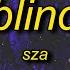 SZA Blind Lyrics Extended I Can T See I M Blind