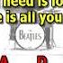 All You Need Is Love Beatles Best Karaoke Instrumental Lyrics Chords Cover