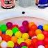 GUMMY CANDY Vs COLORFUL BALL And Coca Cola Hell Schweppes Red Bull Sprite And Mentos In Toilet