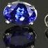 14K White Gold Violet Blue Oval Tanzanite Earrings