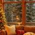 Cozy Christmas Cabin Ambience 4K Warm Fireplace Relaxing Holiday Music In A Snowy Mountain