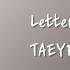 TAEYEON 태연 太妍 Letter To Myself Lyrics 中韓字幕 中文歌詞