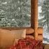 Cozy Winter Porch With Relaxing Snow Falling And Crackling Campfire For Relaxation Ambience