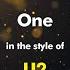 U2 One Karaoke Version From Zoom Karaoke