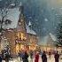 Christmas Market Snow Is Falling Star Shines 4K Art Screensaver For TV 2 Hours No Sound