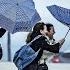 Walking Through Downtown Lisbon In The Rain Portugal